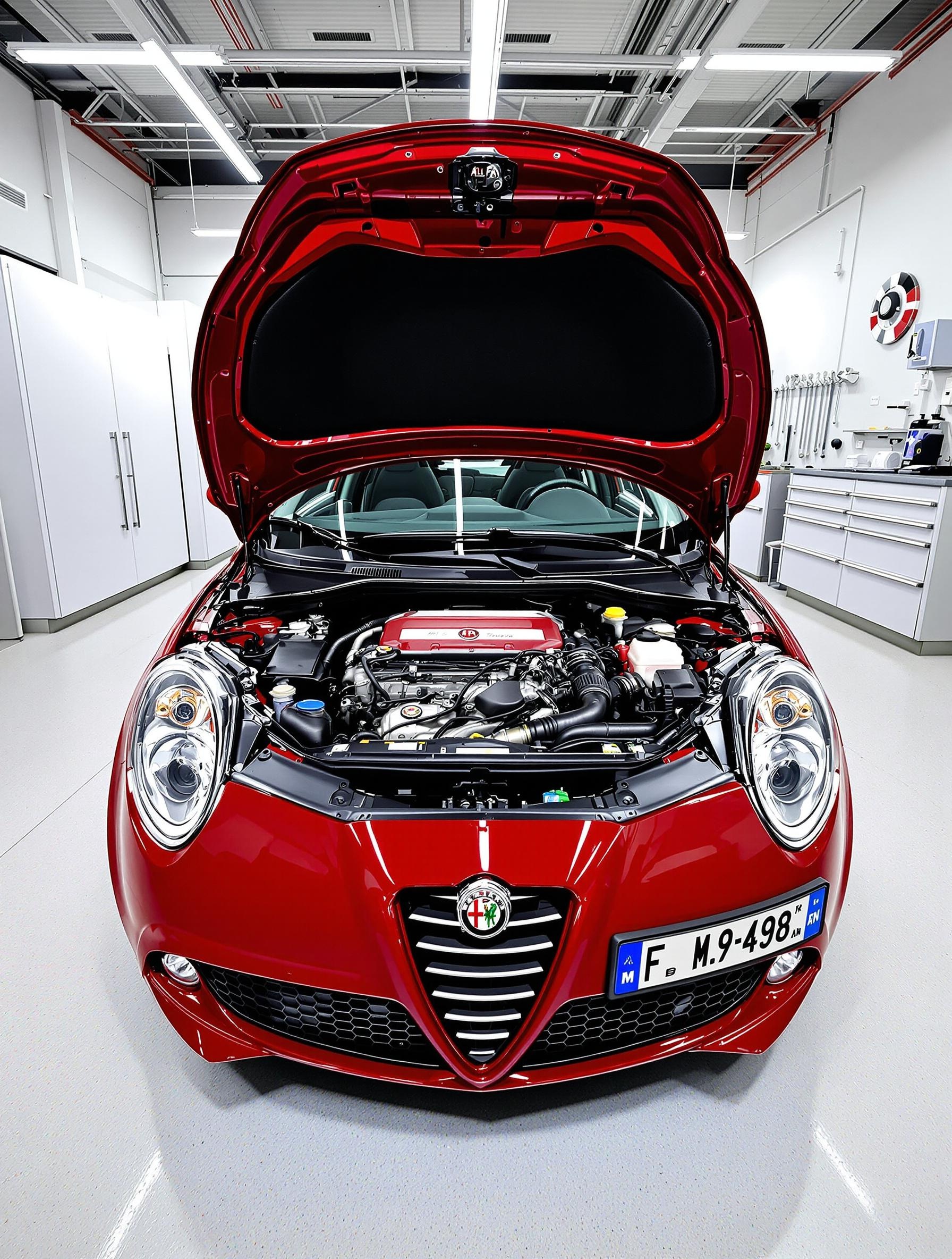 Alfa Romeo MiTo TwinAir moteur capot ouvert