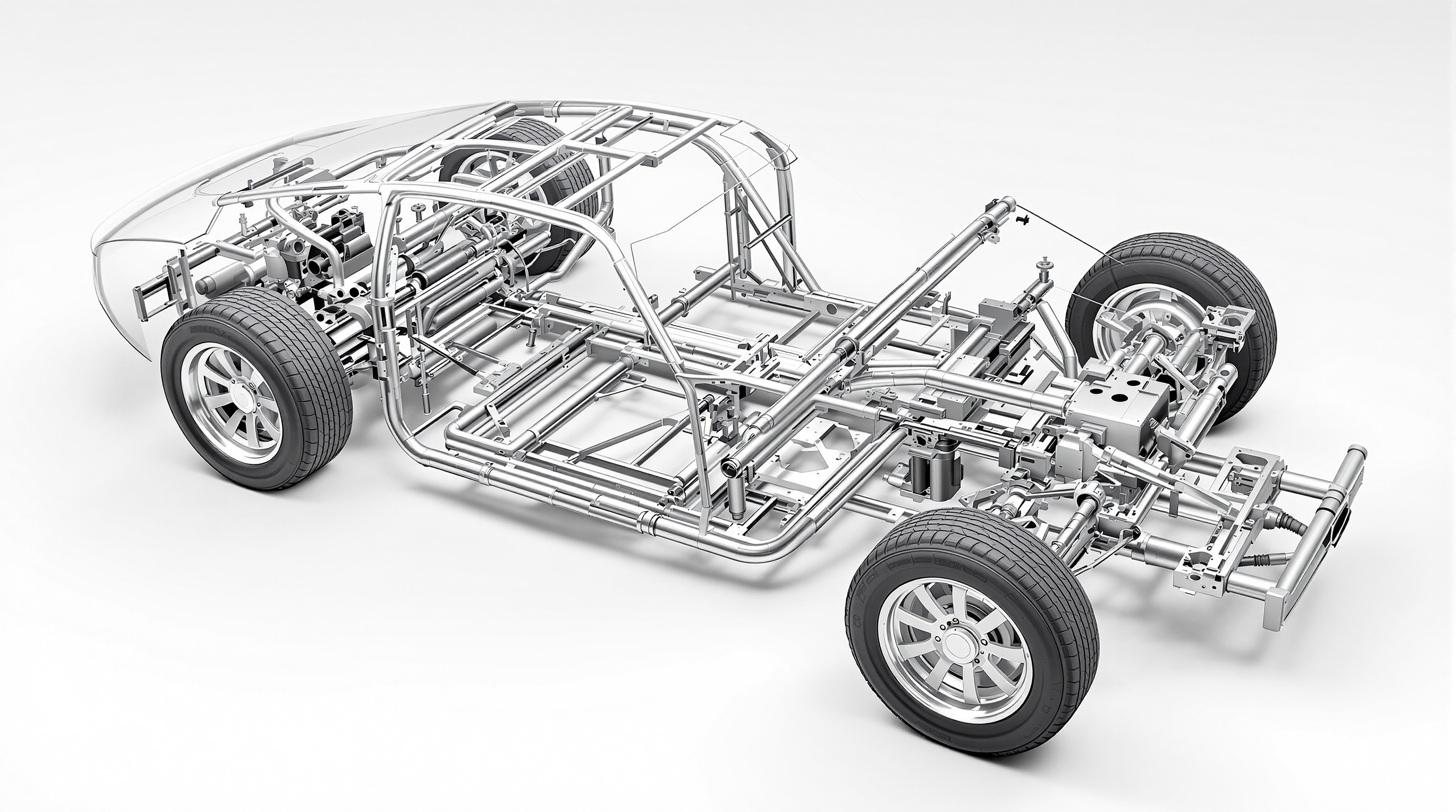 Structure du châssis tubulaire et carrosserie Aluglass Aston Martin DB2 – Légèreté et rigidité au service de la performance