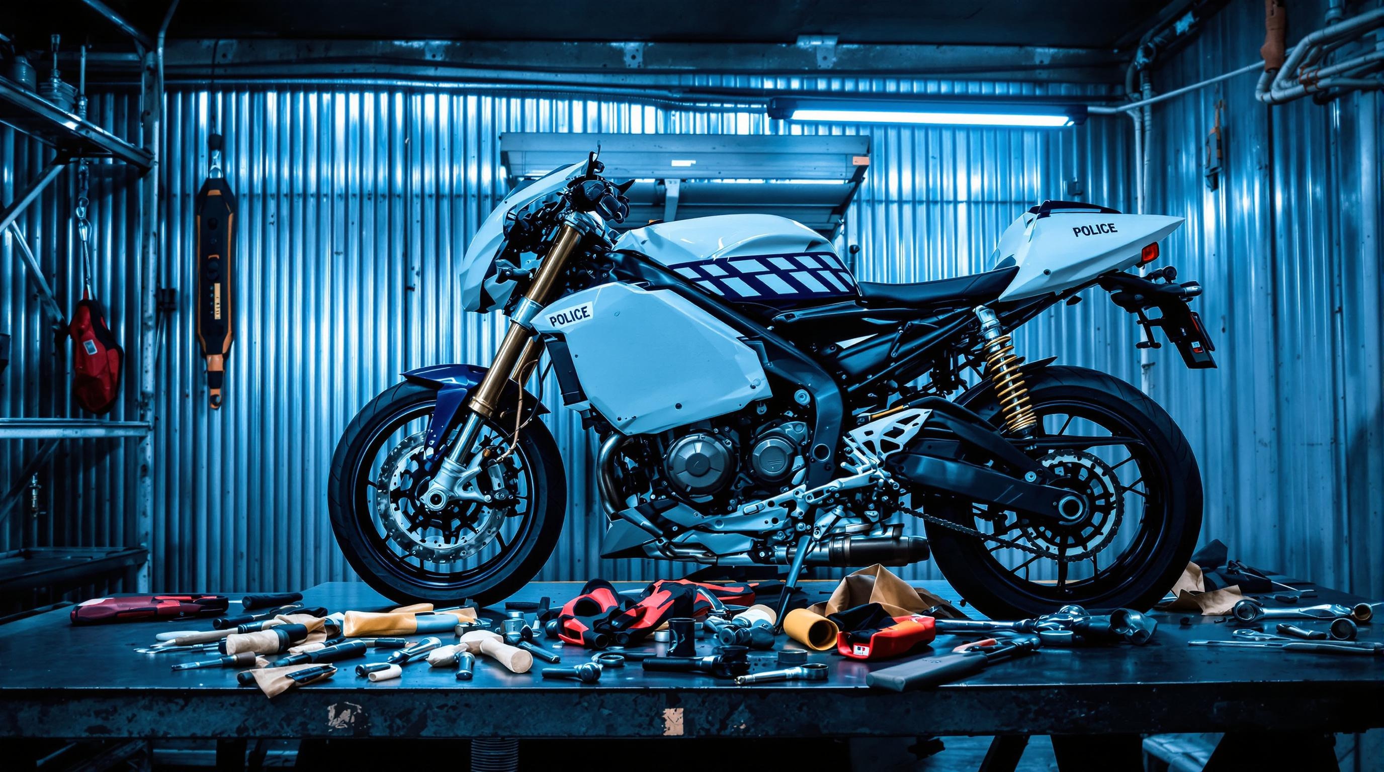 Contrôle atelier carénage cadre fuite huile moto saisie