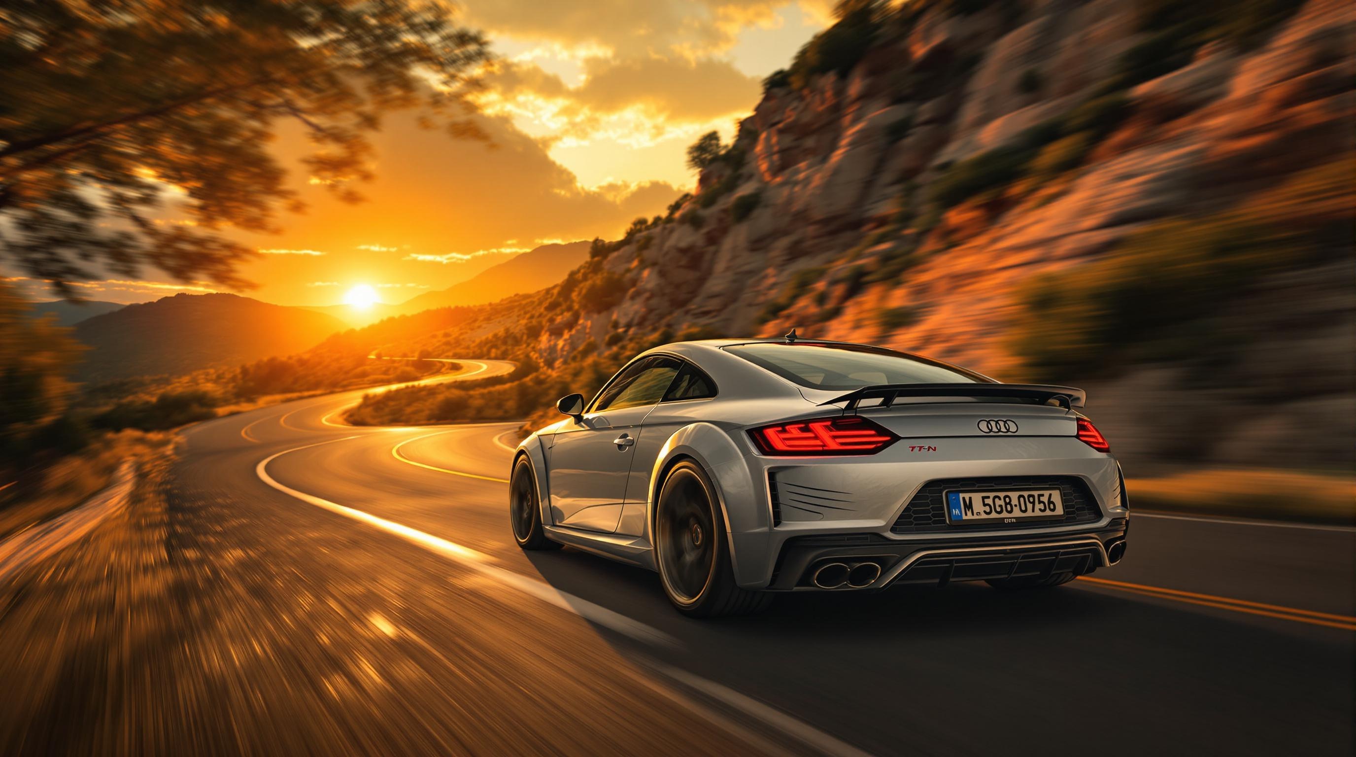 Audi TT 8N silver filant dans un virage de montagne, symbole du plaisir abordable