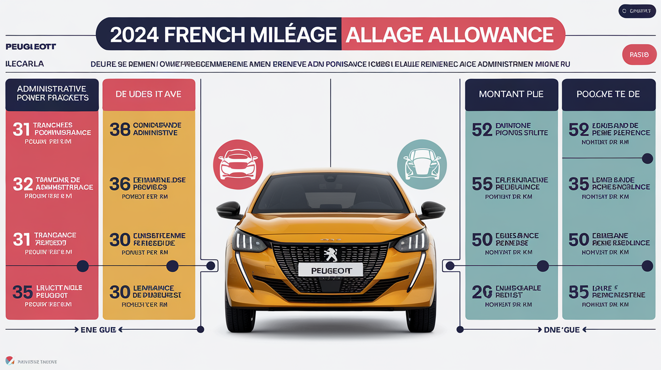 Tableau barème kilométrique électrique Peugeot e-208