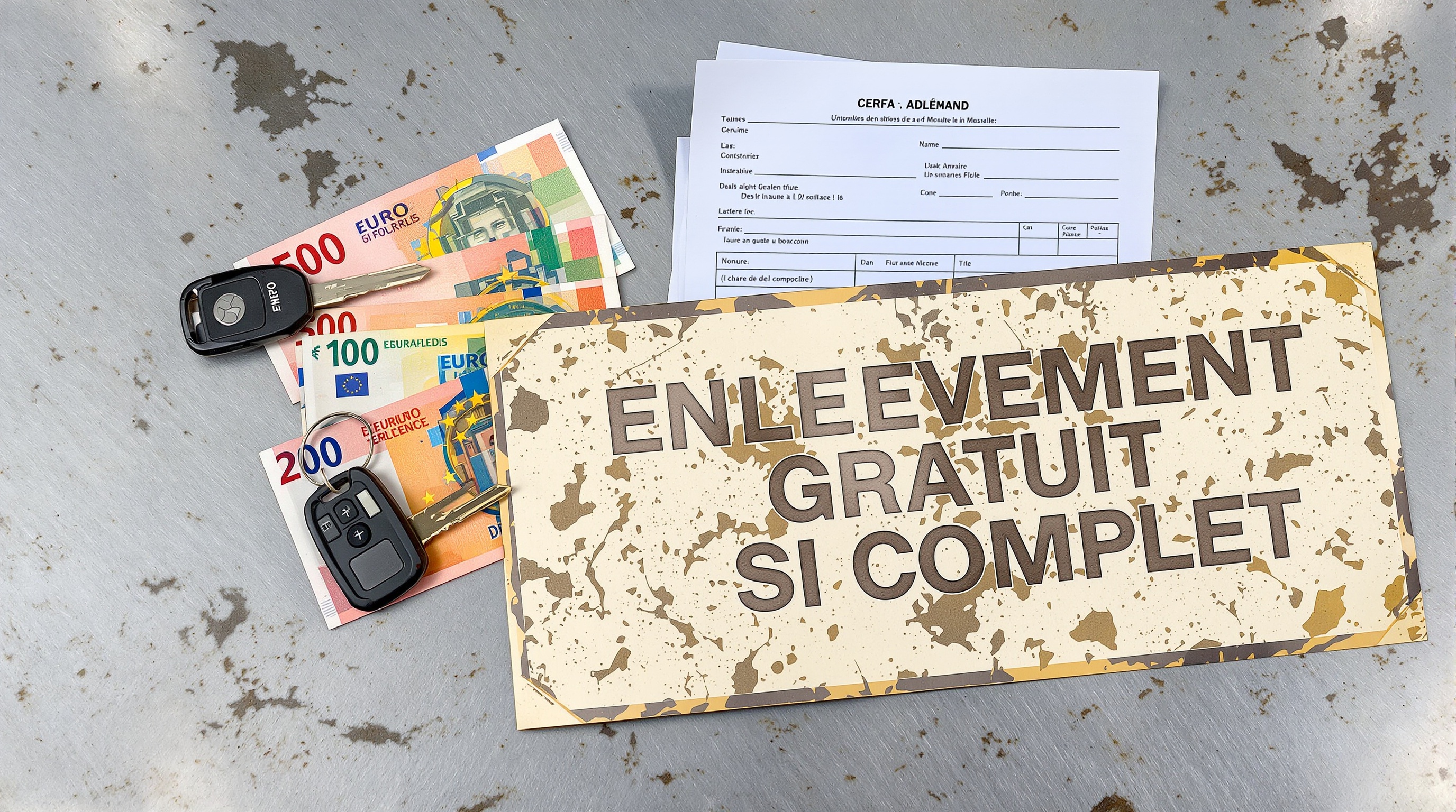 argent billets paiement casse auto