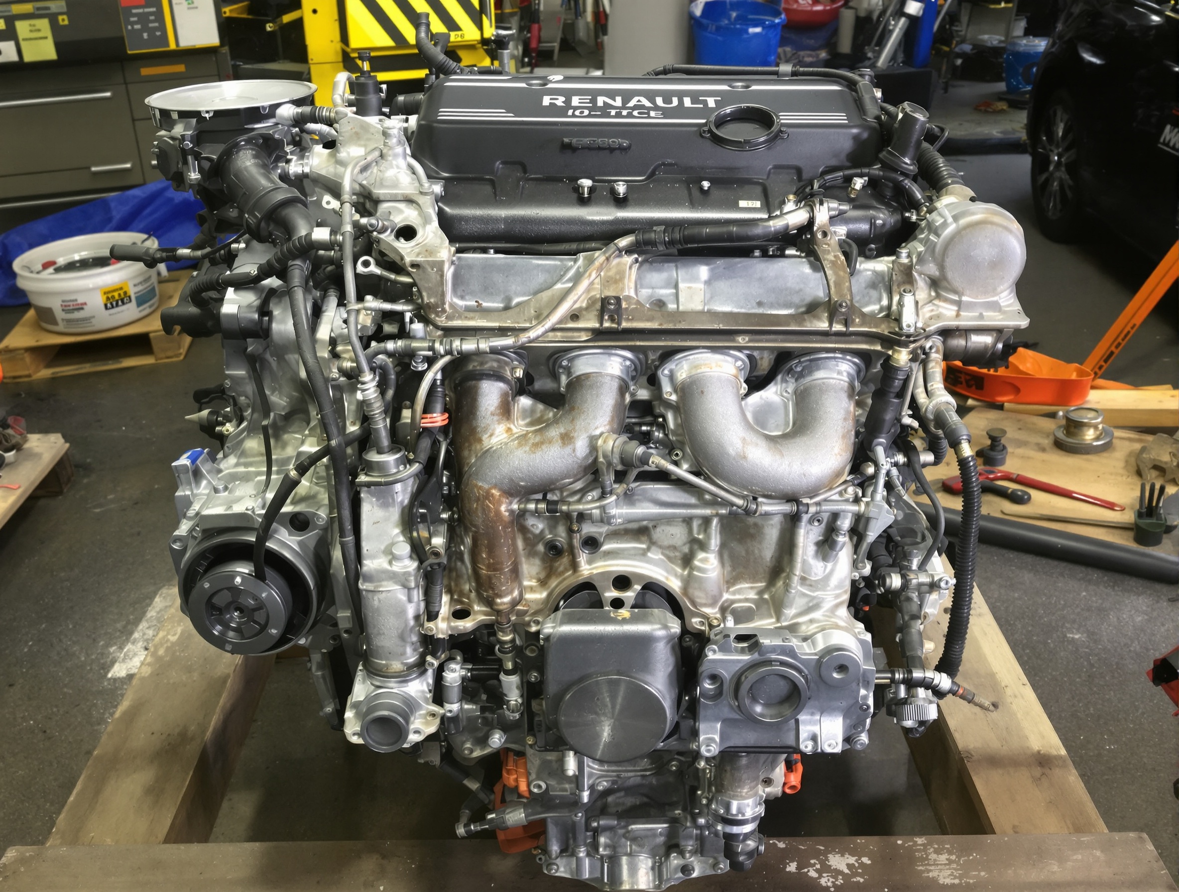 Bloc moteur Renault 0.9 TCe atelier turbo visible