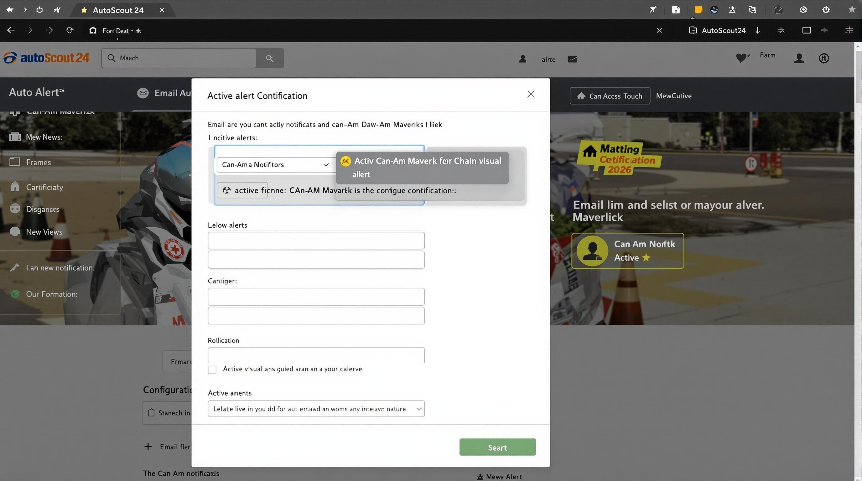 Alerte visuelle AutoScout24 Maverick
