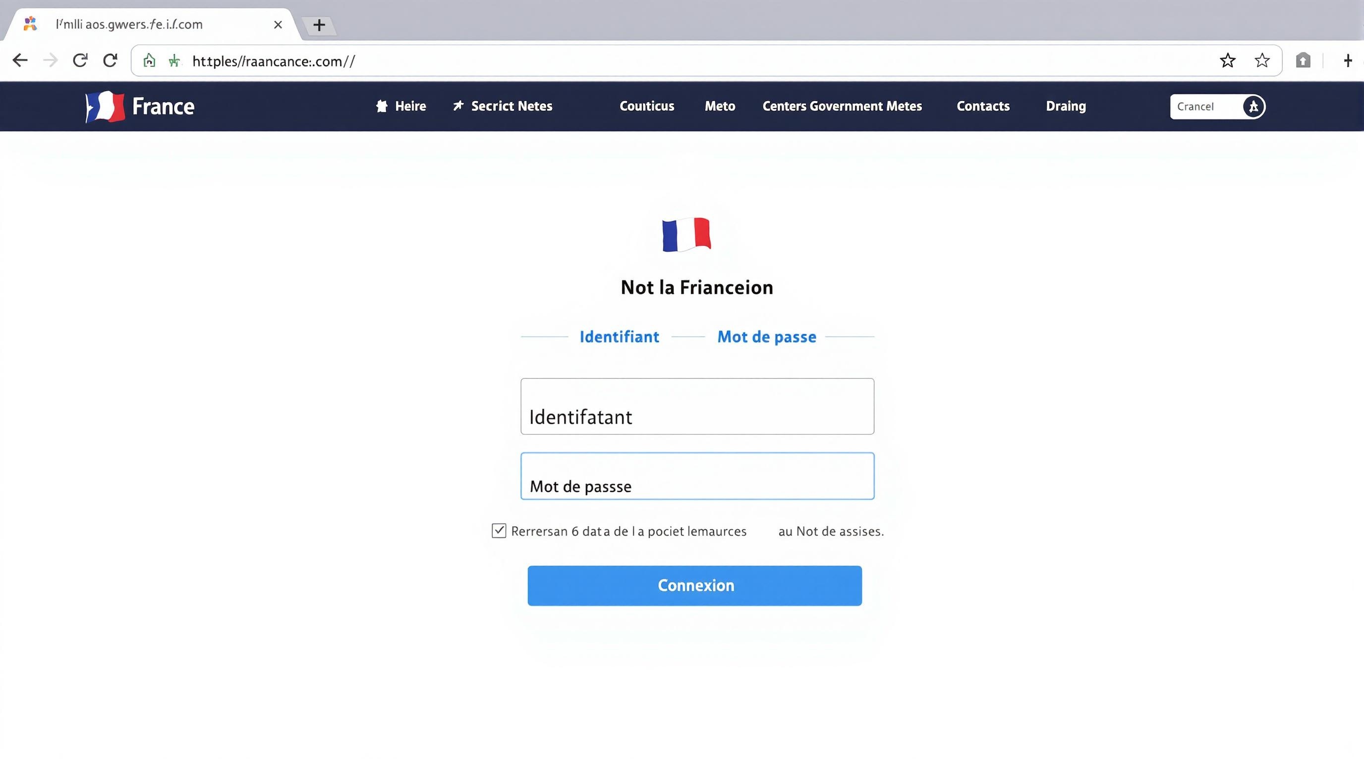 Capture écran connexion amendes.gouv.fr avec champs identifiant et mot de passe