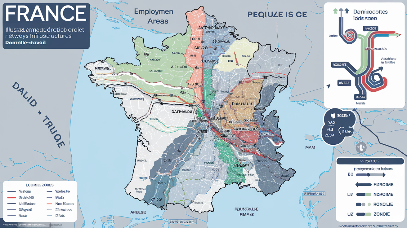 Carte montrant la densité des infrastructures routières en France et leur lien avec l'emploi et les ZFE