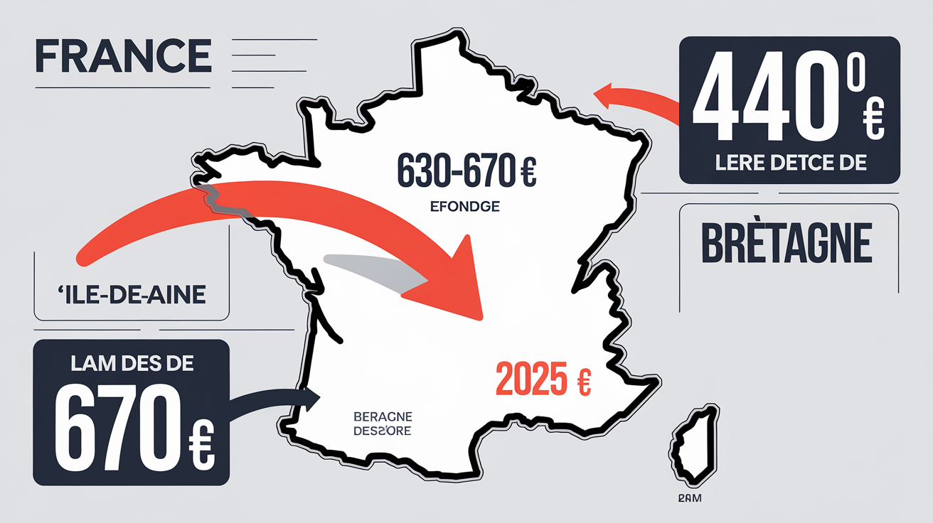 Carte France prix assurance auto 2025 Bretagne Ile-de-France