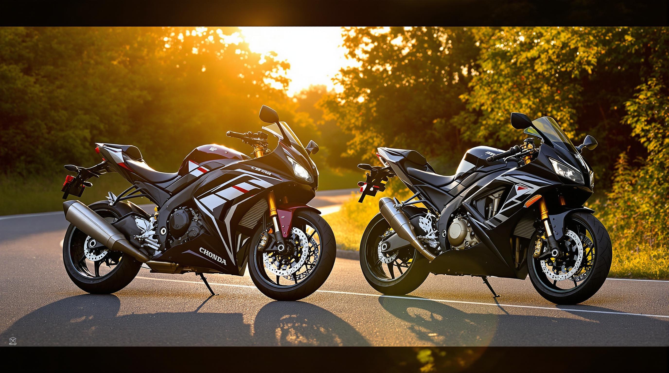 CB1000R et CBR1000RR alignées sur une route sinueuse
