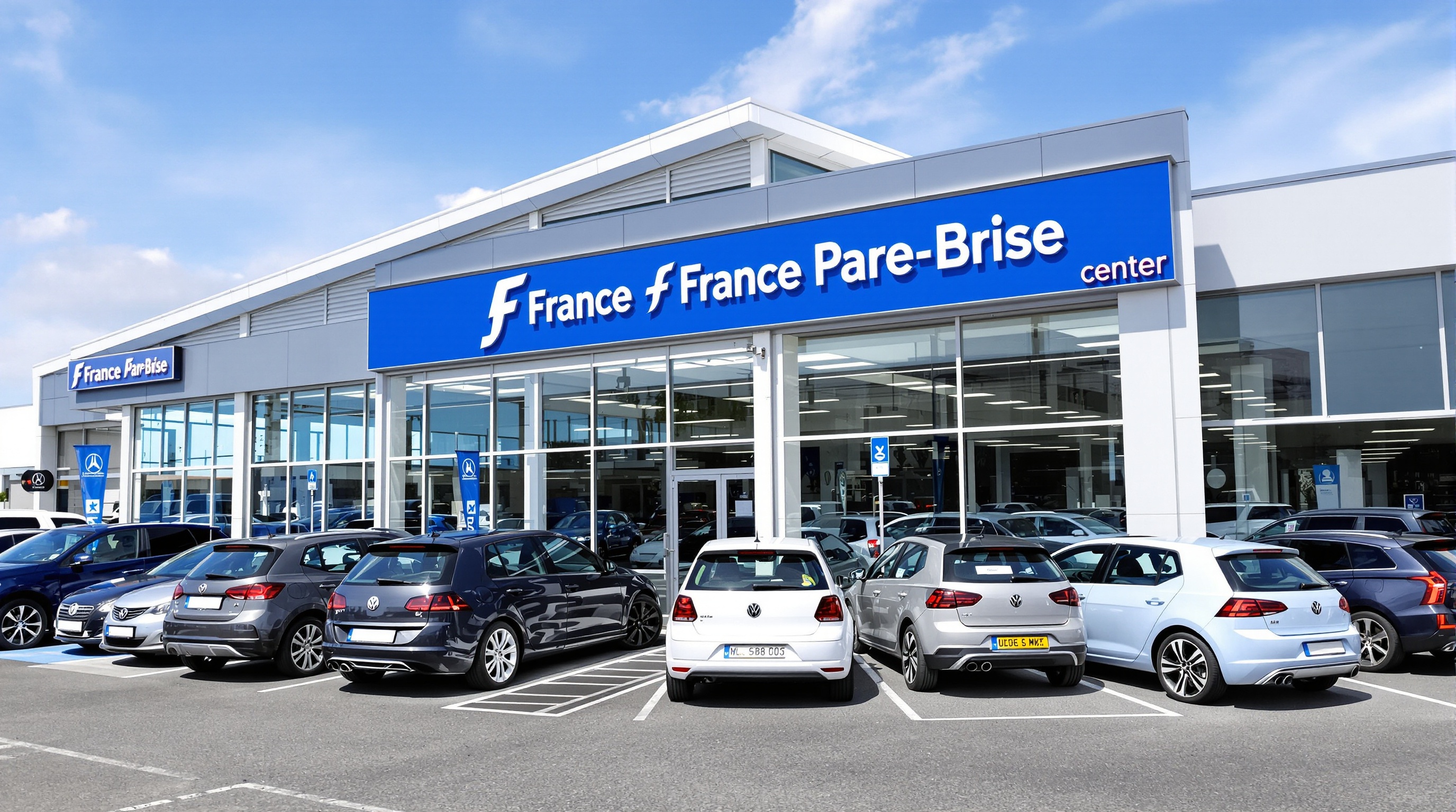 Centre France Pare-Brise parking enseigne visible ambiance professionnelle
