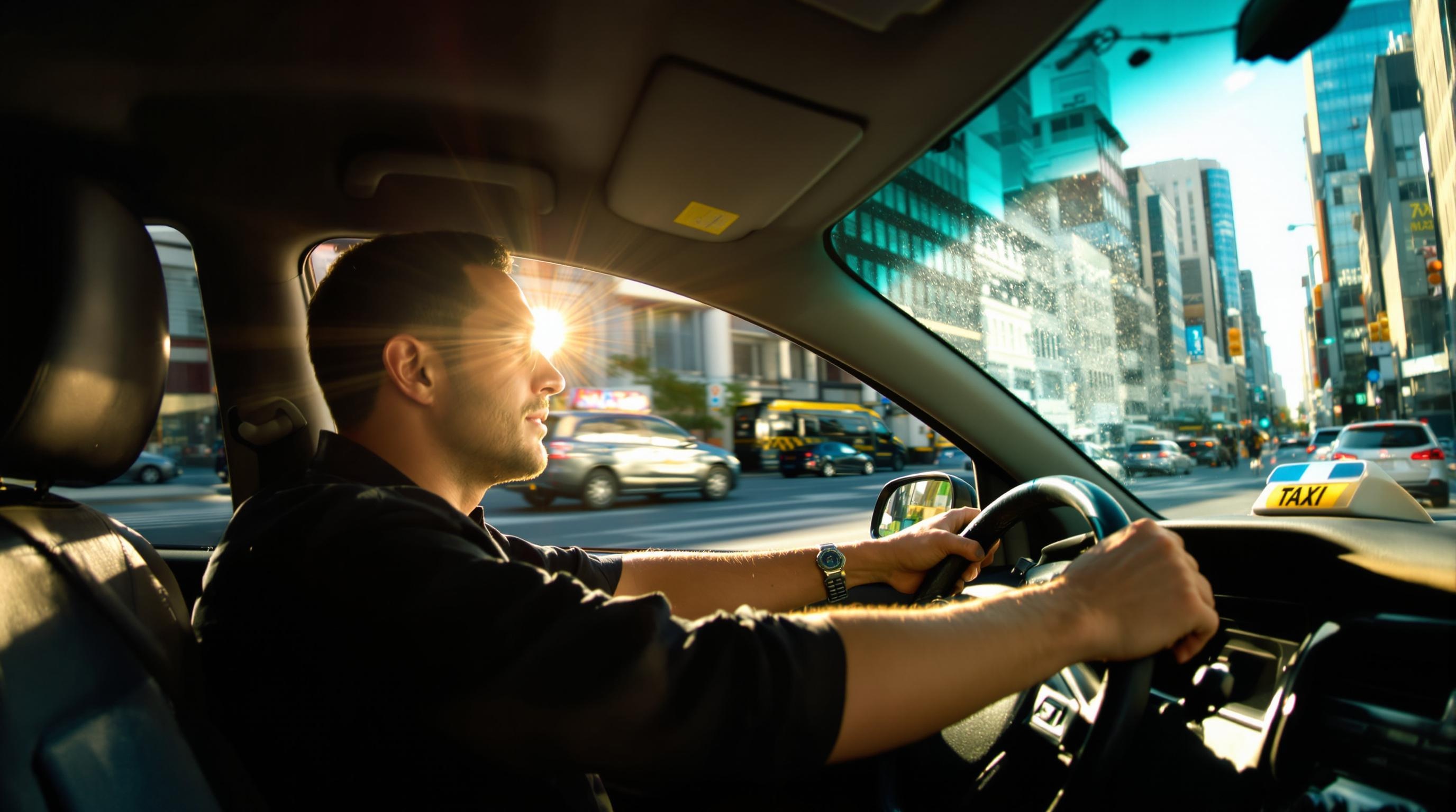 Un chauffeur de taxi en action