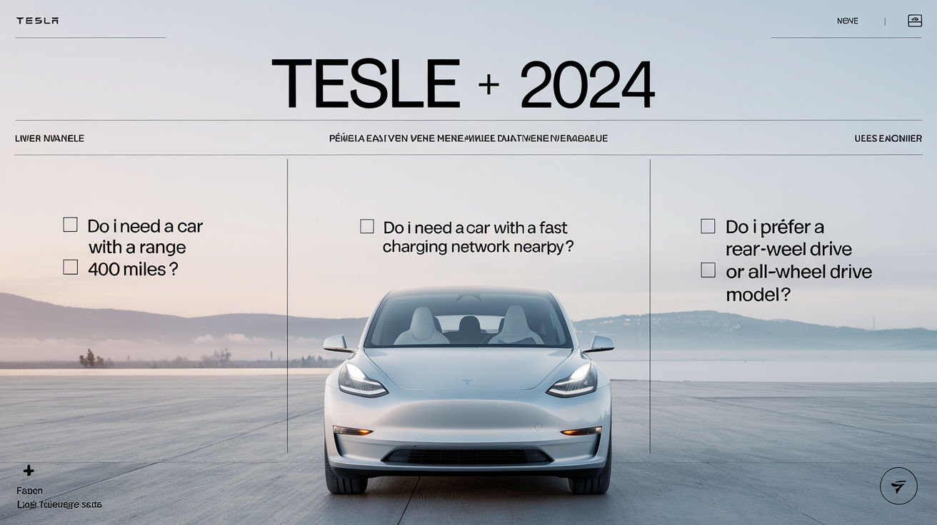 Tableau de check-list pour la décision d'achat d'une Tesla