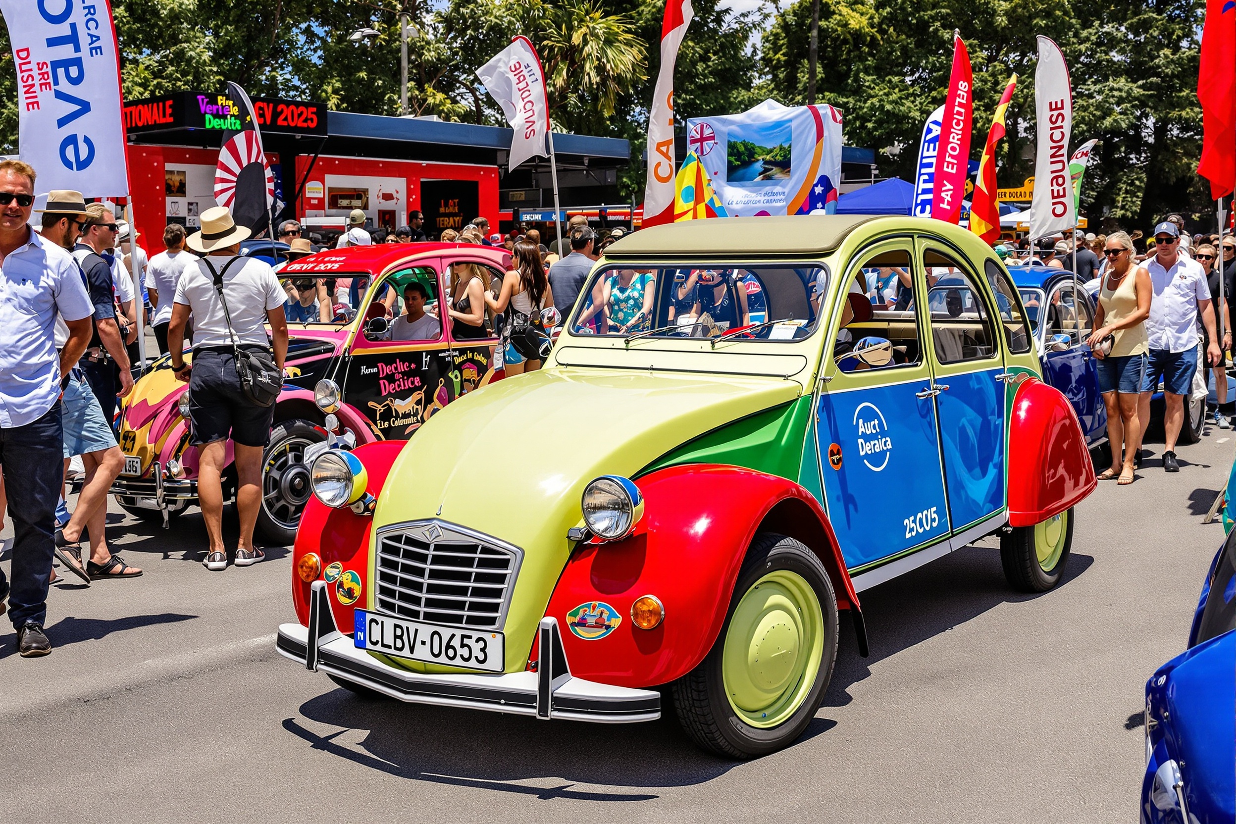 Rassemblement Citroën 2CV à La Tamarissière lors de la Nationale 2025