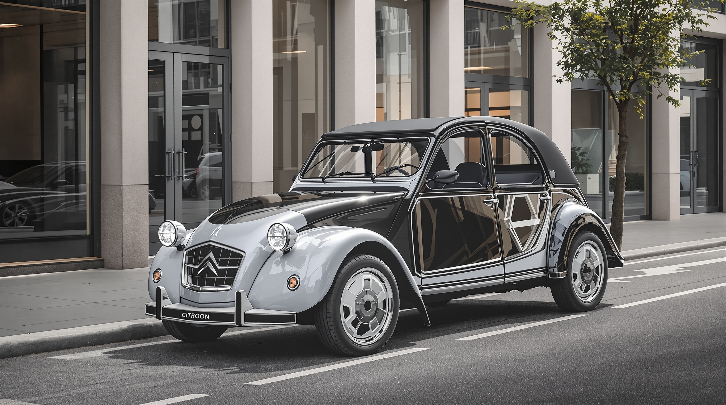 Citroën 2CV moderne néo-rétro capote souple urbaine