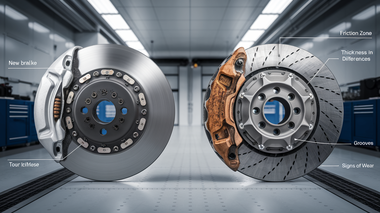 comparatif disque de frein neuf usé épaisseur technique garage