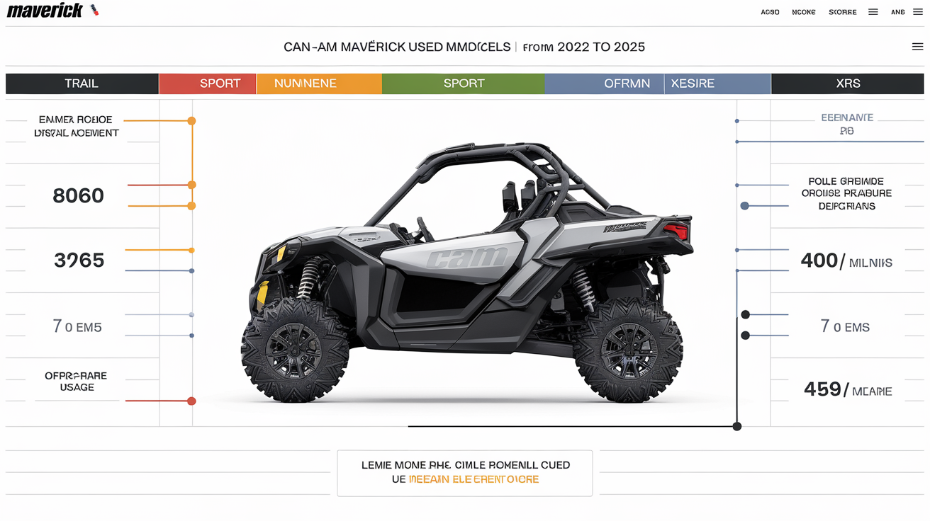 Comparatif visuel des modèles Maverick Trail, Sport et XRS d’occasion
