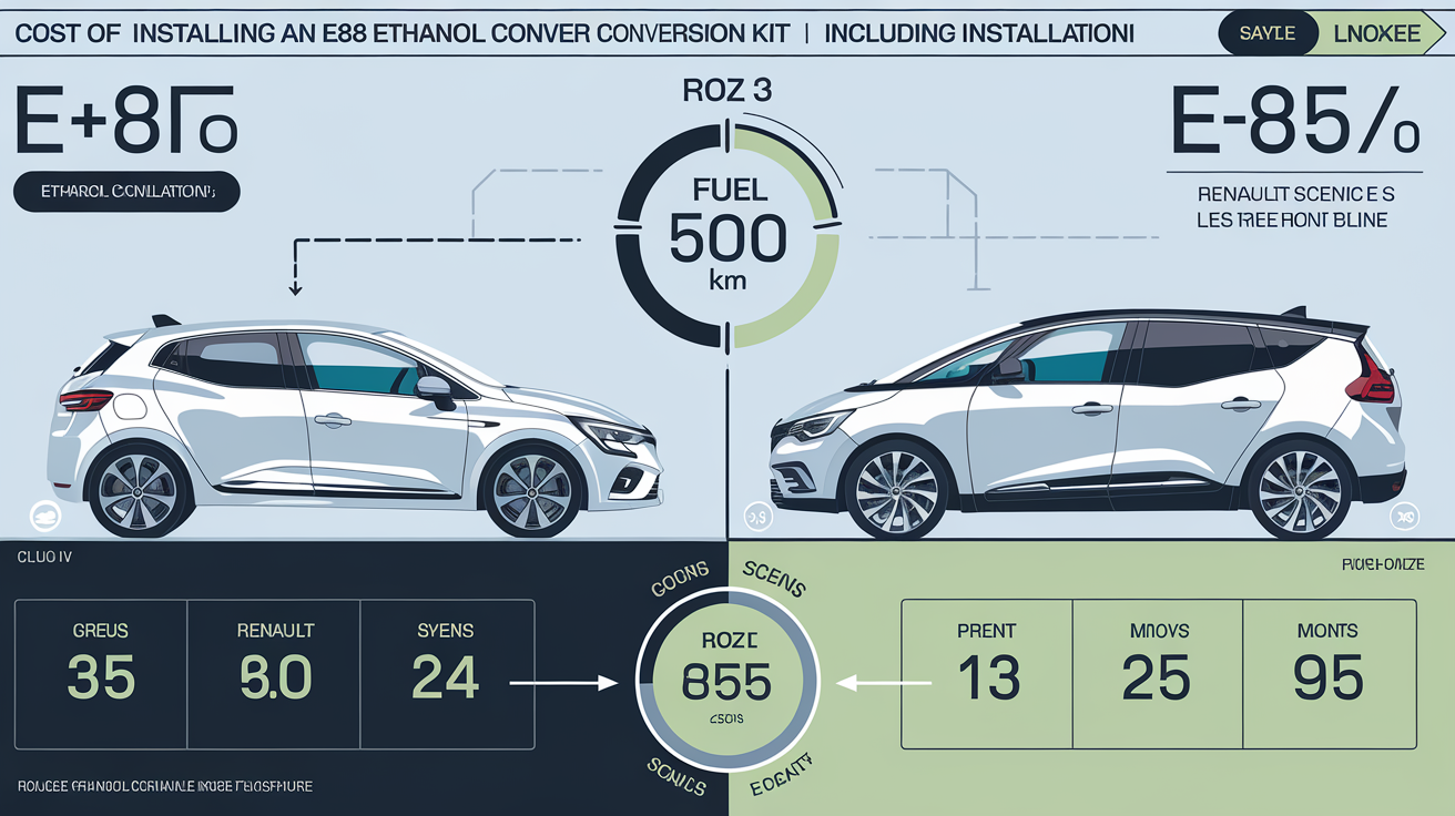 Comparatif coût boîtier E85 pose économies Clio Scenic ROI
