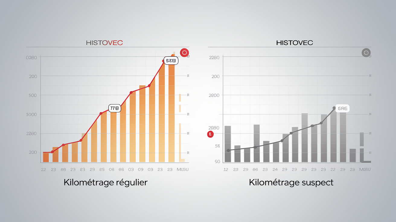 Comparatif : graphique kilométrique HistoVec sain vs suspect