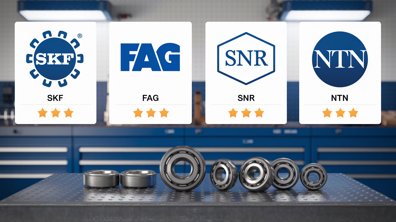 Comparatif logos SKF FAG SNR NTN avec notes étoiles roulements auto