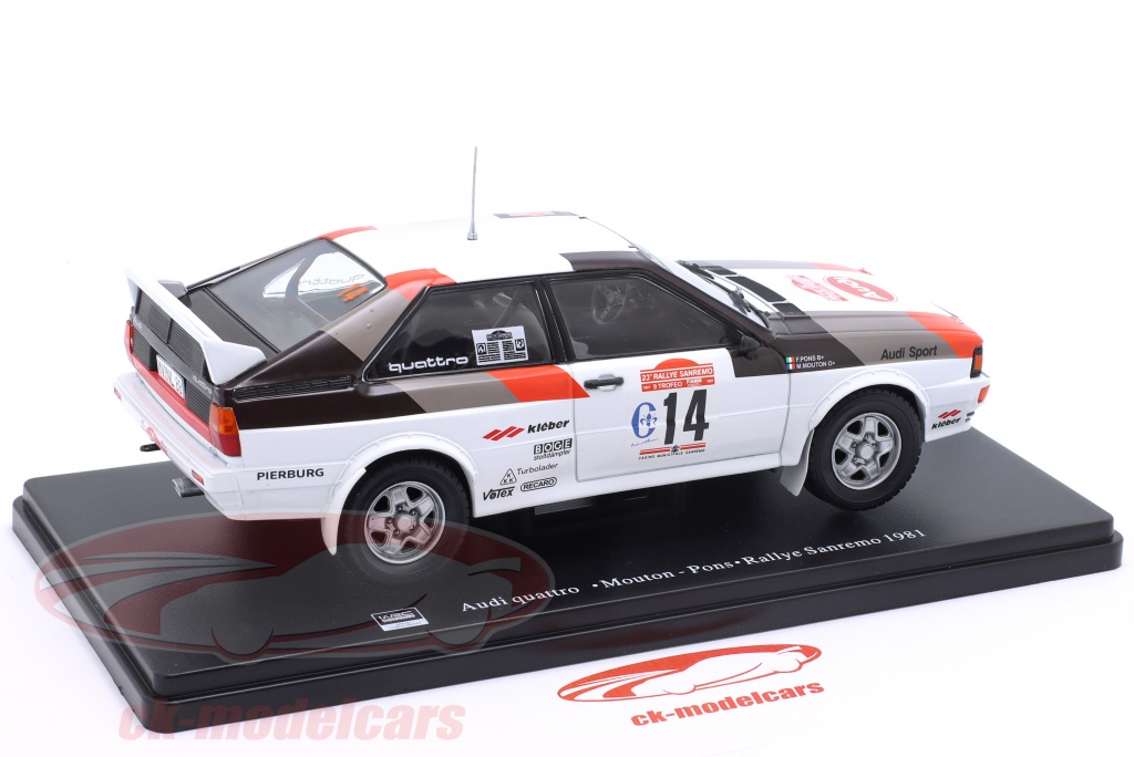 Tableau comparatif des modèles Audi Quattro miniatures