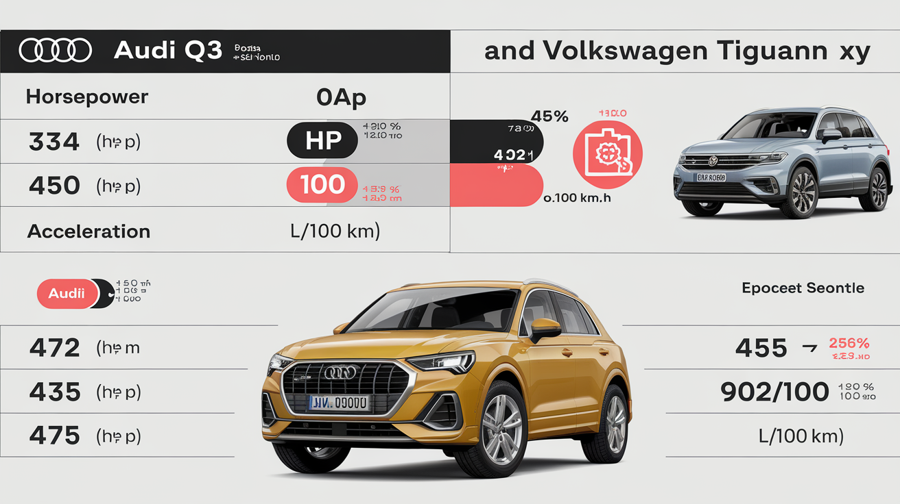 Comparatif des motorisations Audi Q3 et Volkswagen Tiguan