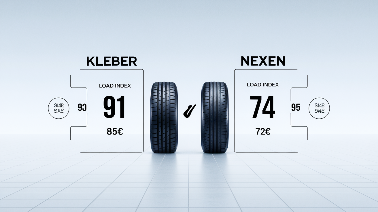 Tableau comparatif pneus Kleber Nexen charge prix