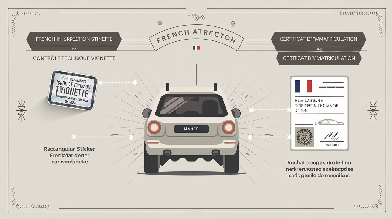 Comparatif visuel vignette contrôle technique vs certificat immatriculation