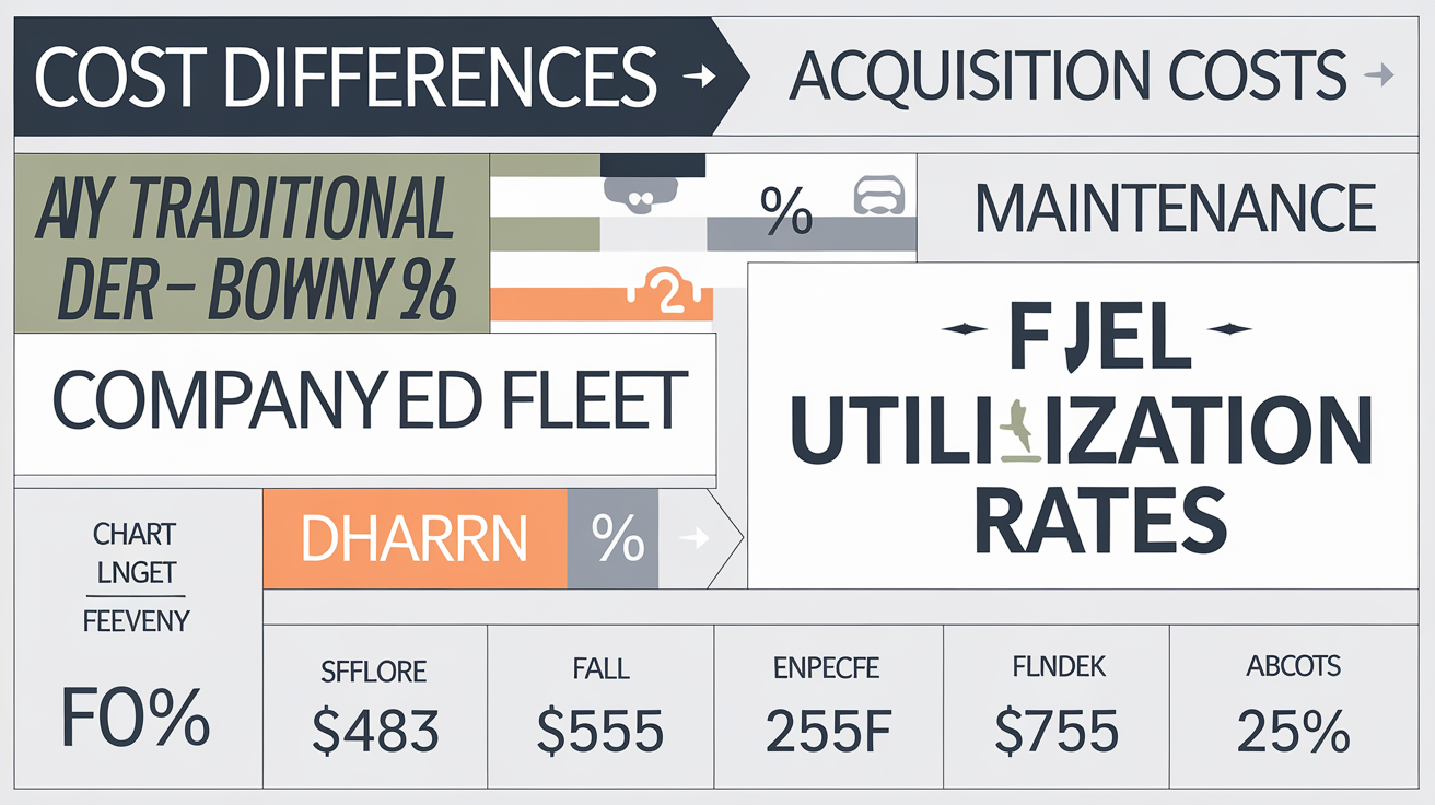 Tableau comparatif des coûts entre une flotte classique et un service d'autopartage