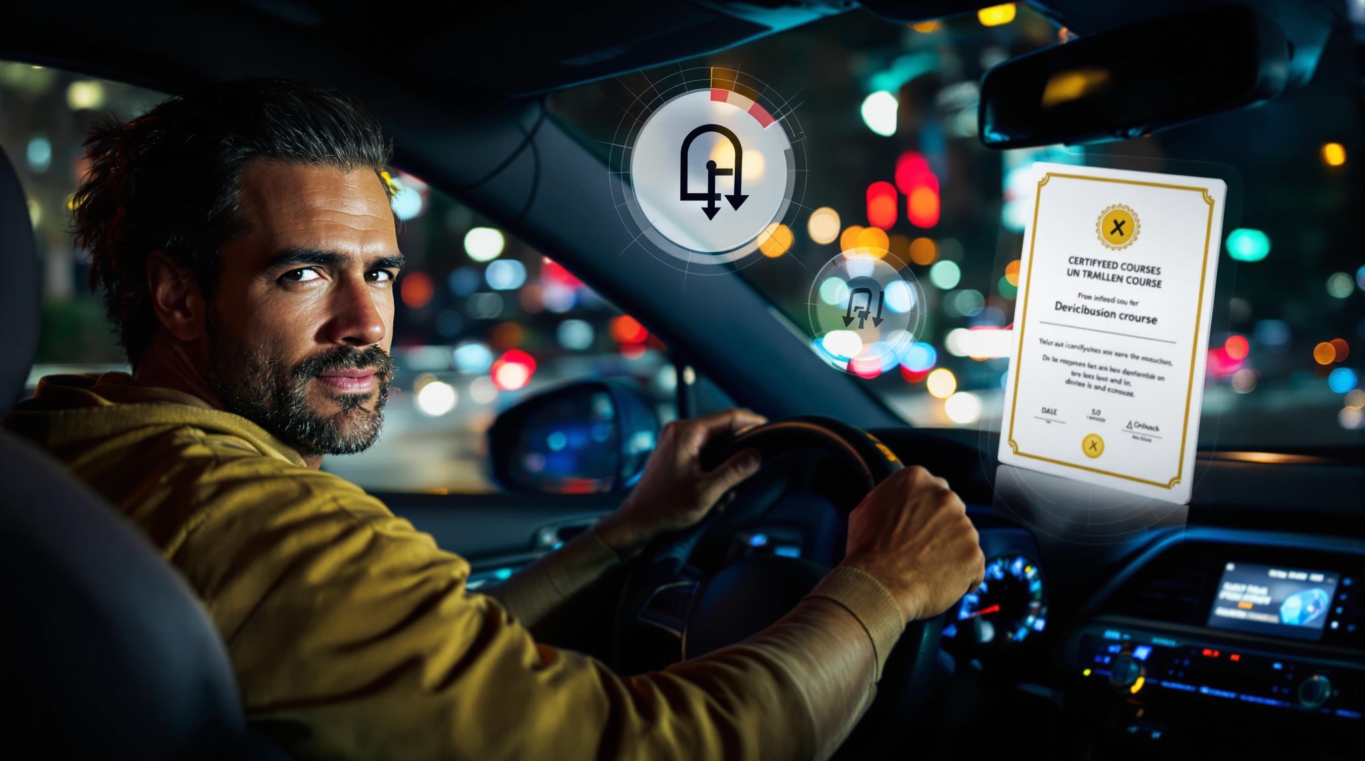 Conducteur malin avec radar et barème en arrière-plan
