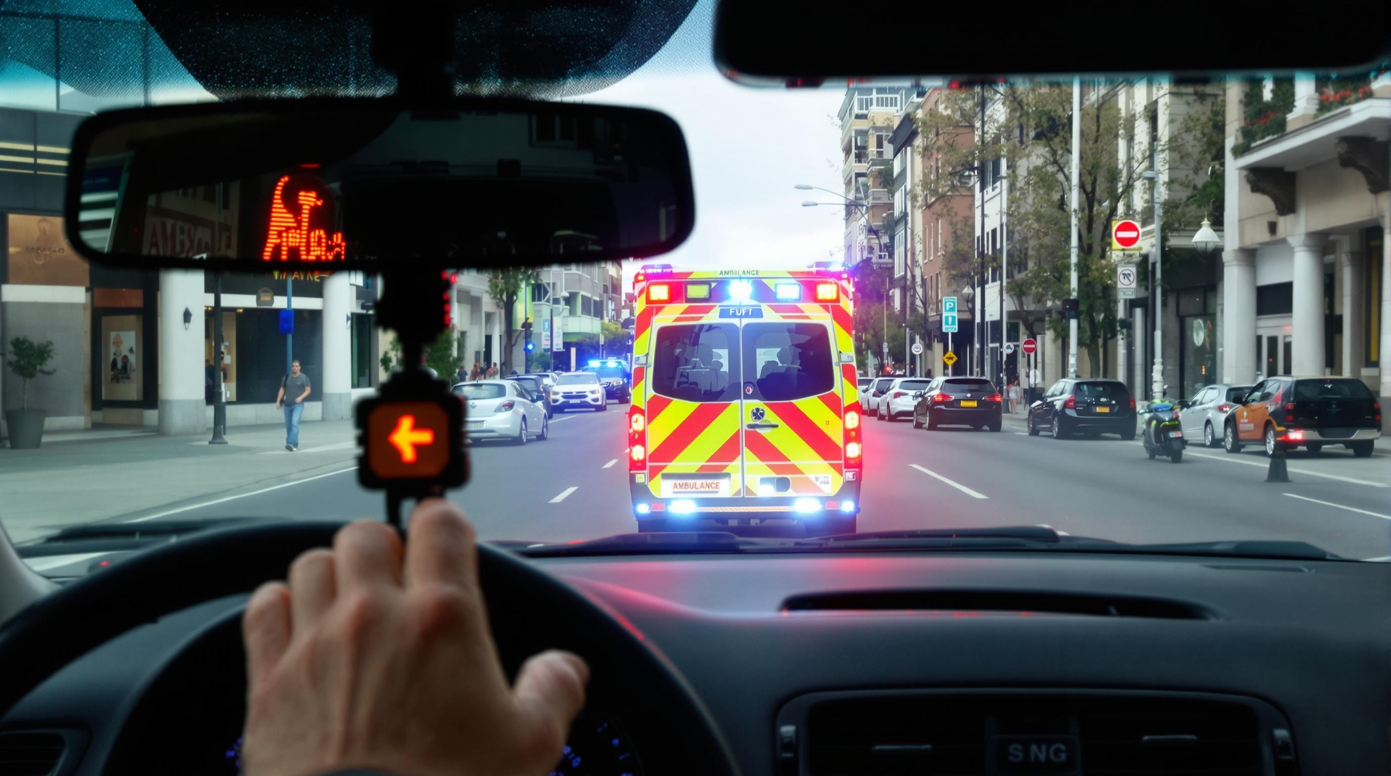 Réflexe conducteur ambulance rétro clignotant