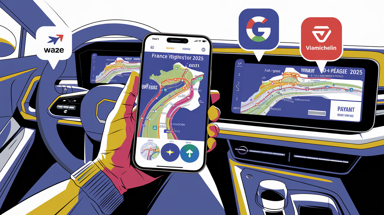 Applications GPS pour les cartes des autoroutes gratuites en France en 2025