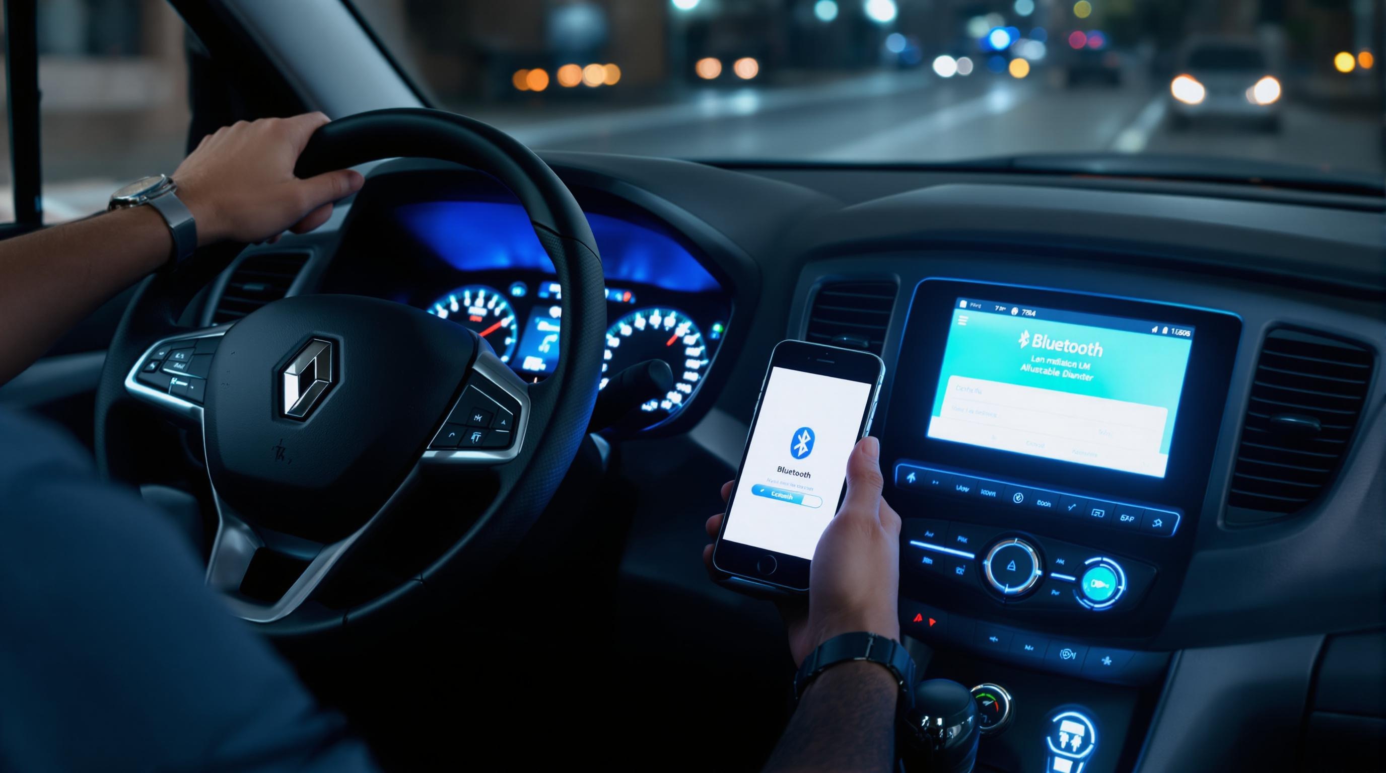 Conducteur Renault connectivité bluetooth support smartphone légal