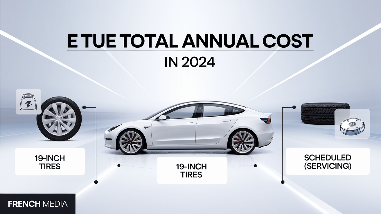 Infographie sur le coût total annuel d'une Tesla en 2024