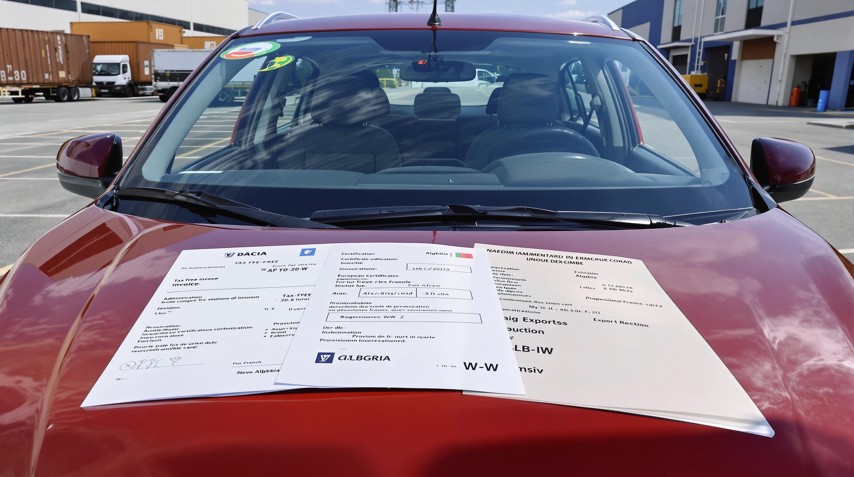 Documents administratifs export Dacia vers Algérie