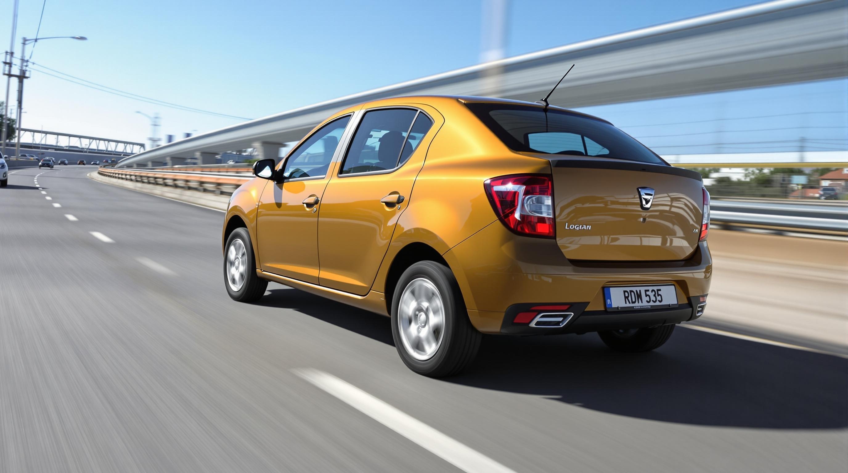 Une Dacia Logan en mouvement.