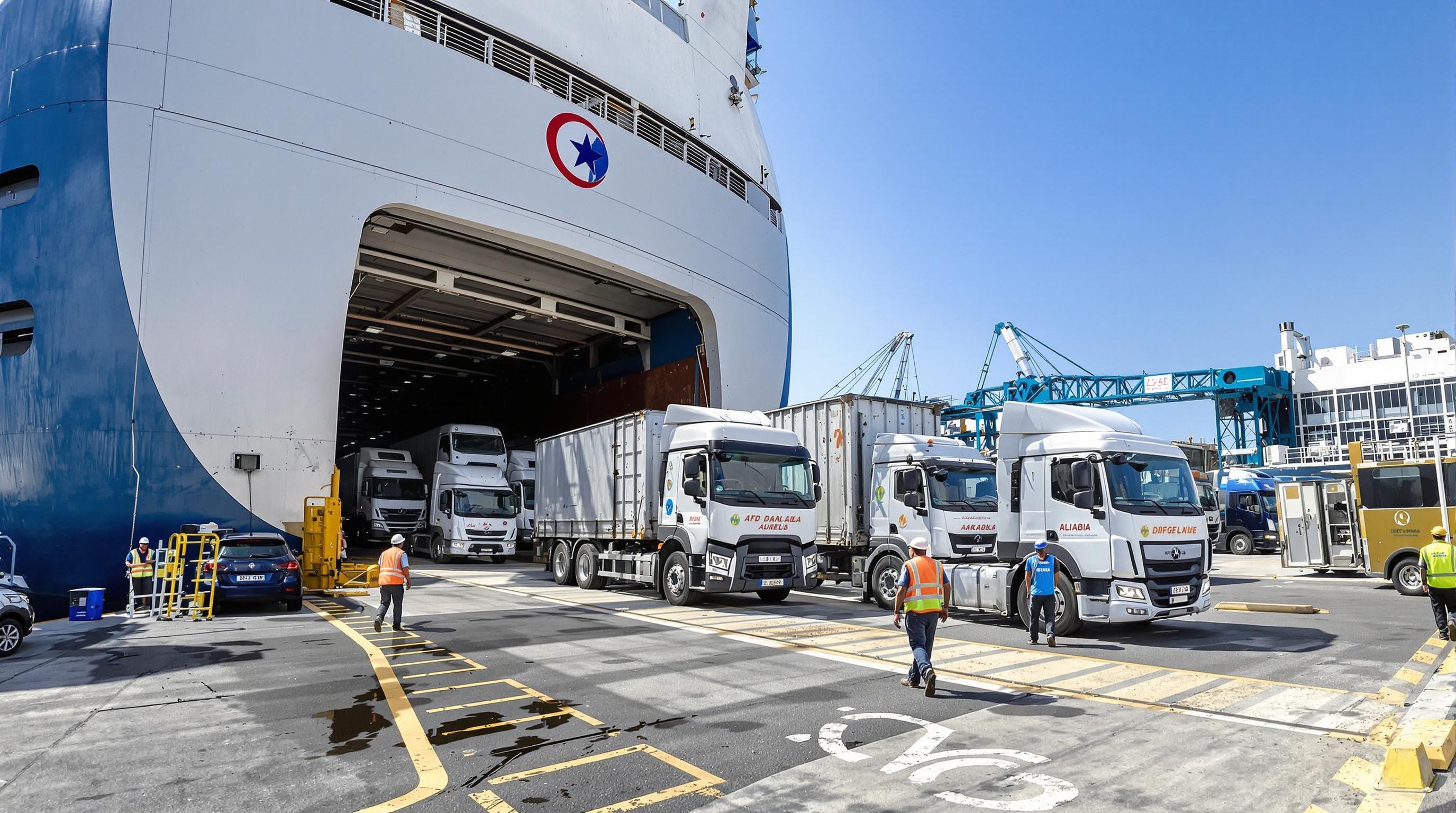 Débarquement véhicules export port Algérie