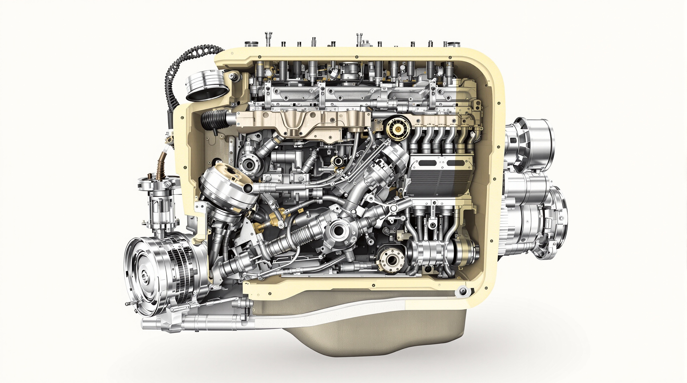 Zoom technique sur un moteur Delahaye 6 cylindres, niveau encyclopédique.