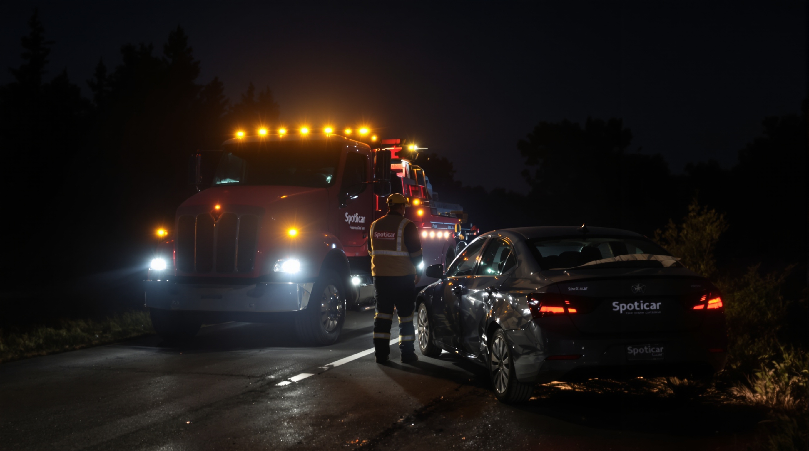 Dépanneuse Spoticar de nuit intervention réelle