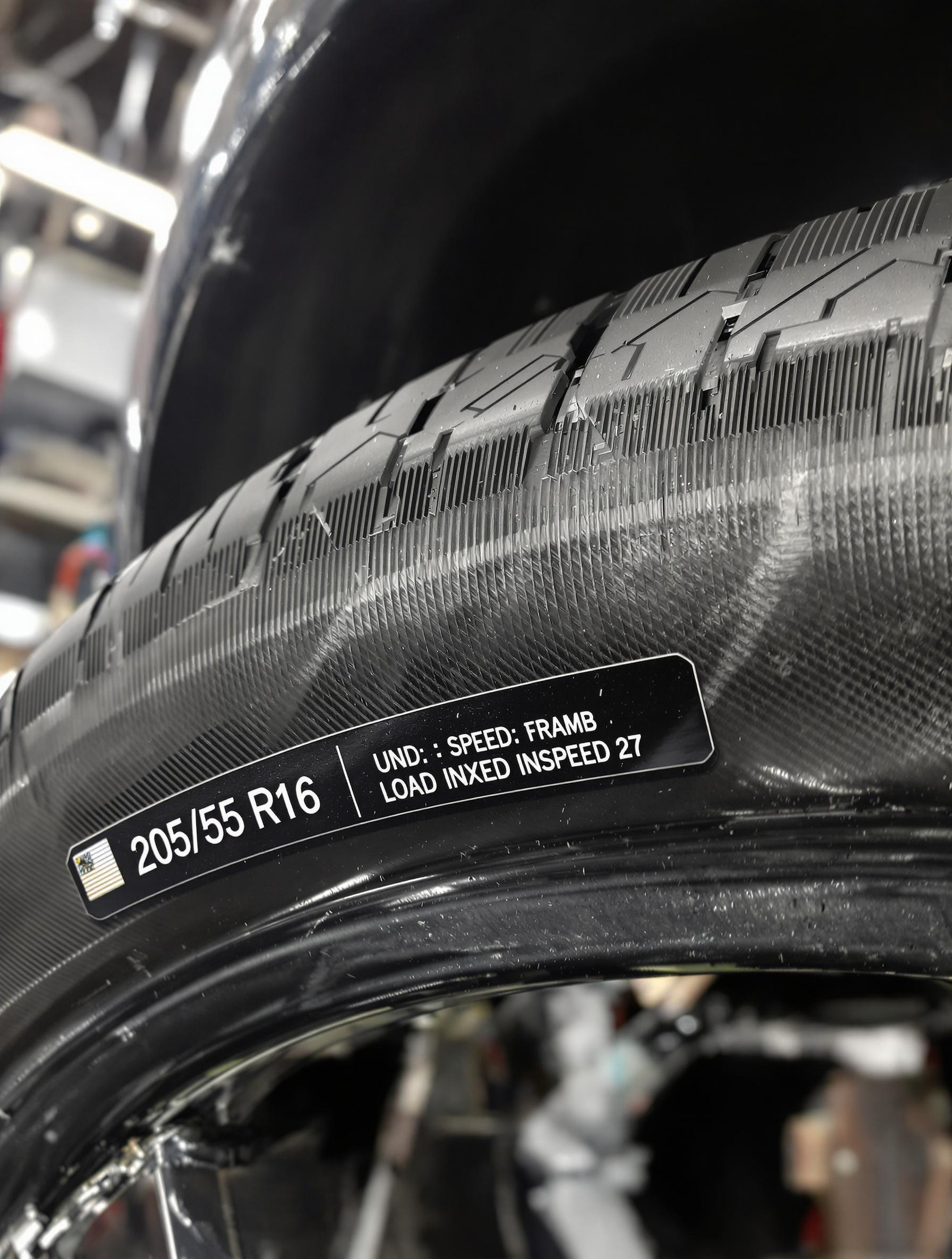 flanc pneu avec marquage 205/55 R16