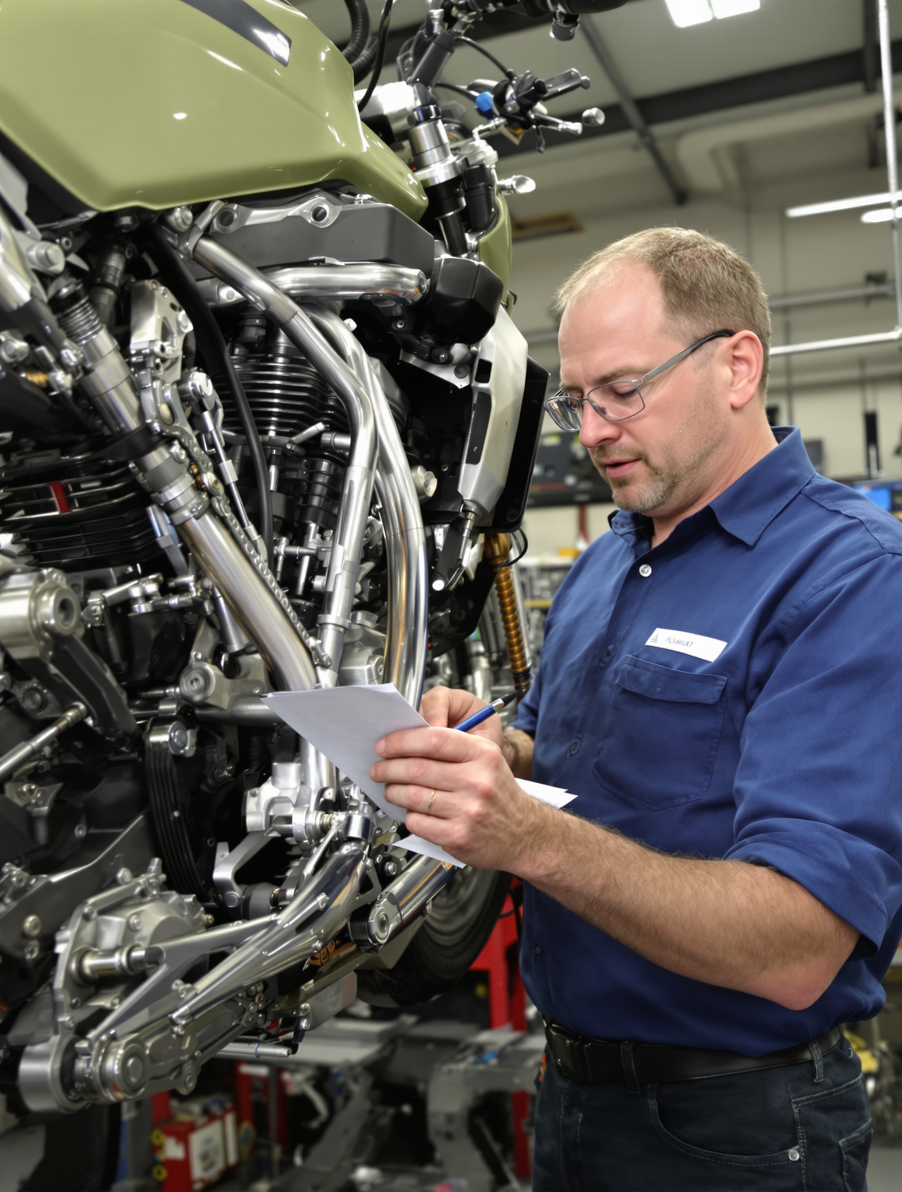 Expert trial inspecte moto d'occasion dans garage