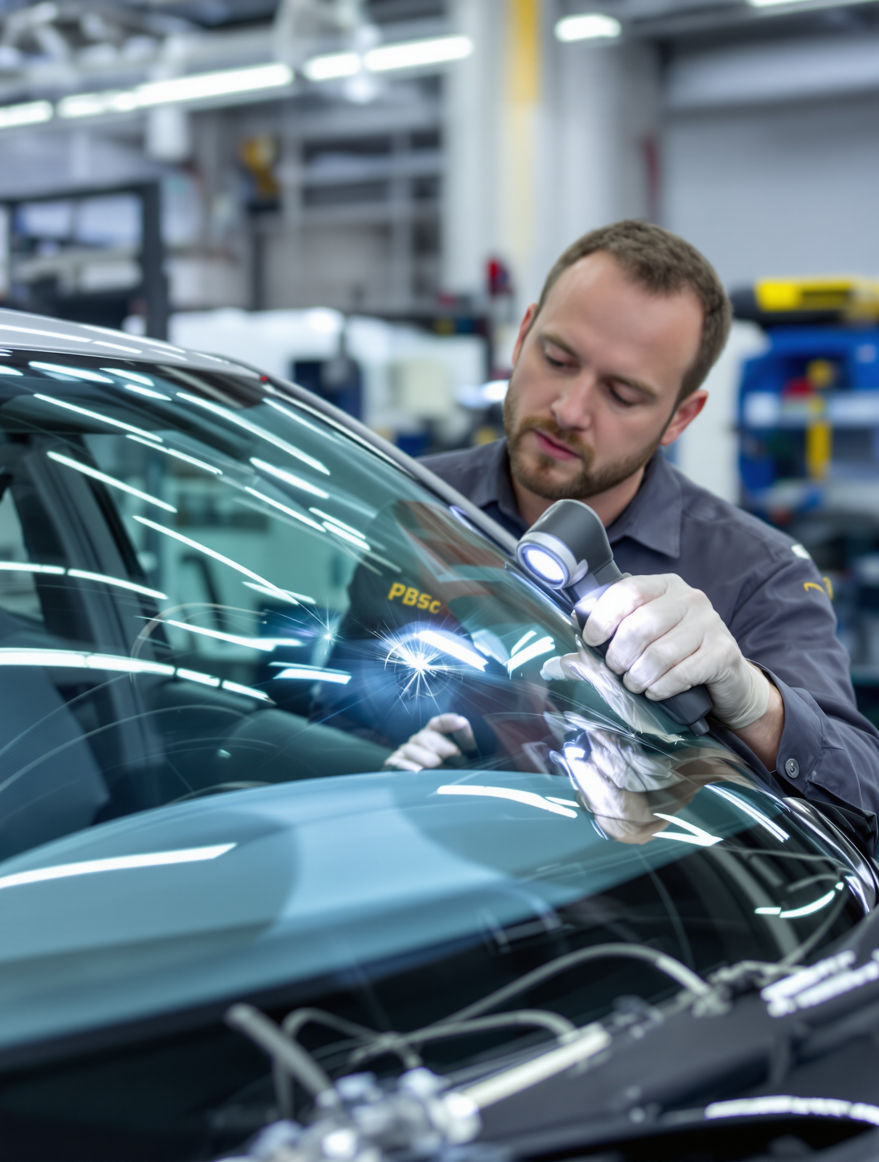 Diagnostic d'impact sur pare-brise Renault atelier professionnel