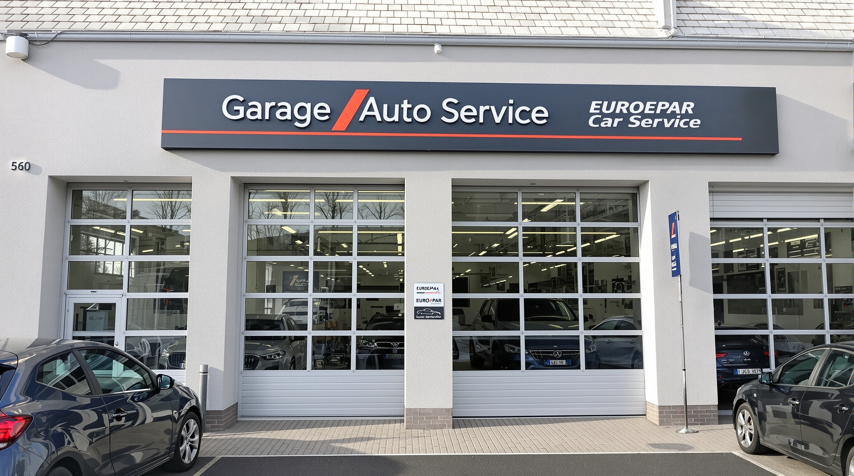 Façade du Garage Auto Service Baudry à Ligny-en-Barrois, logo EUROREPAR Car Service, gage de confiance et sérieux.
