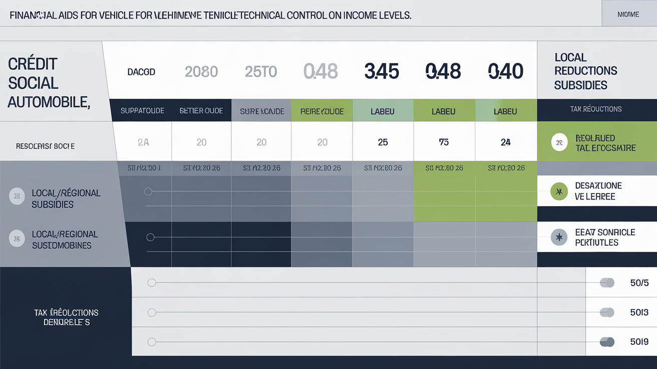 Tableau comparatif des aides financières pour le contrôle technique selon les revenus.