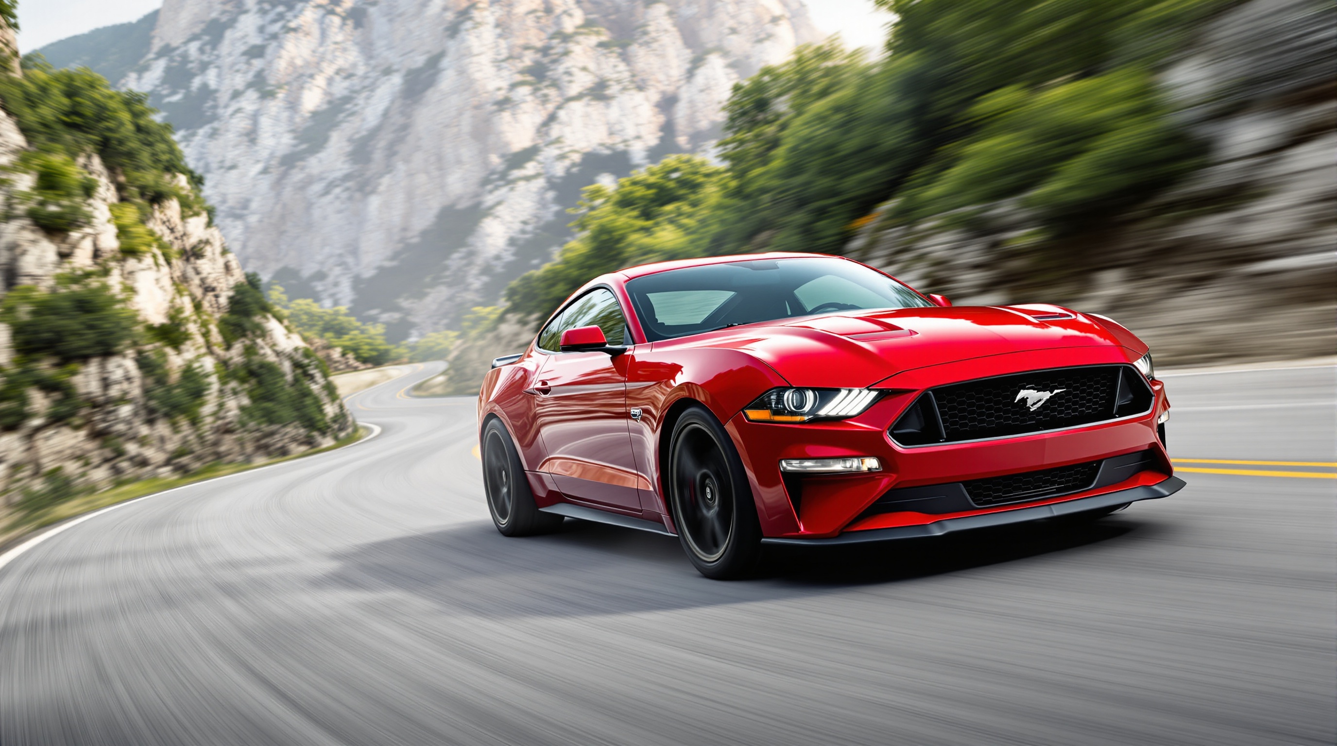 Ford Mustang Mach-E dynamique virage montagne châssis plaisir