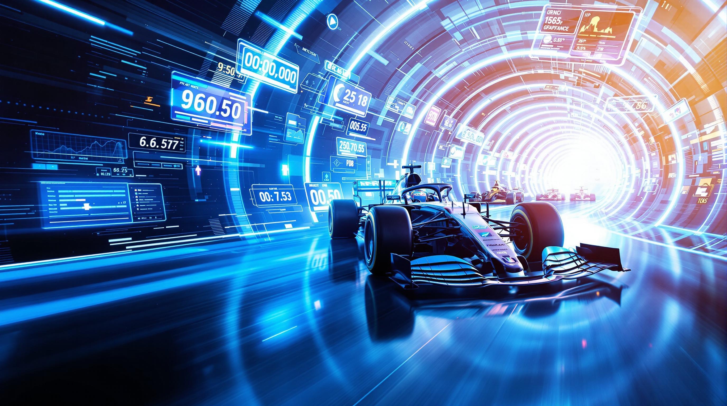 Monoplace F1 avec graphes de cotes flottants