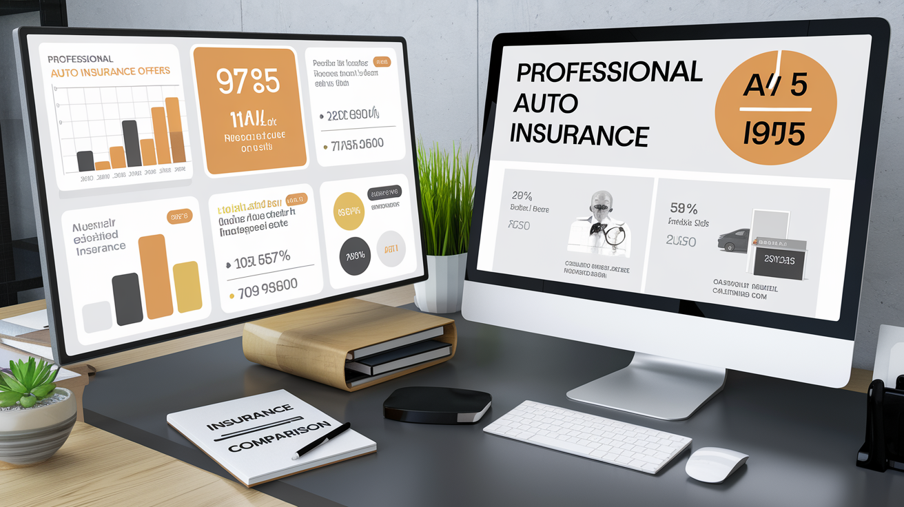 Comparaison d'assurances auto professionnelles sur un ordinateur