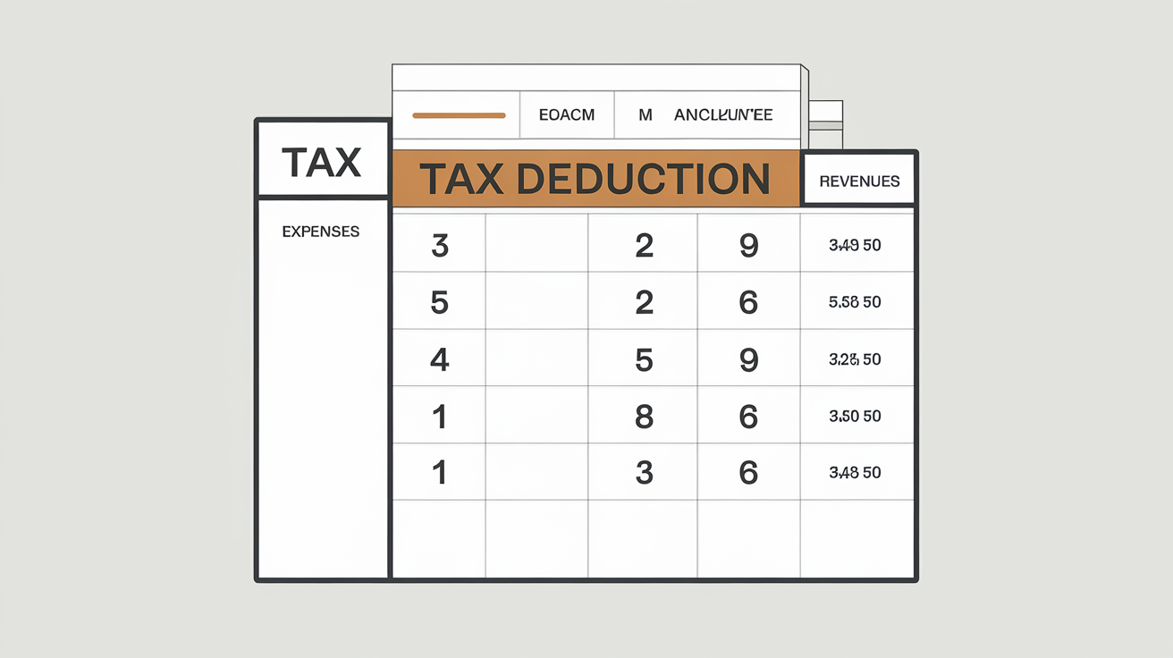 Illustration d'une déduction fiscale dans un tableau comptable