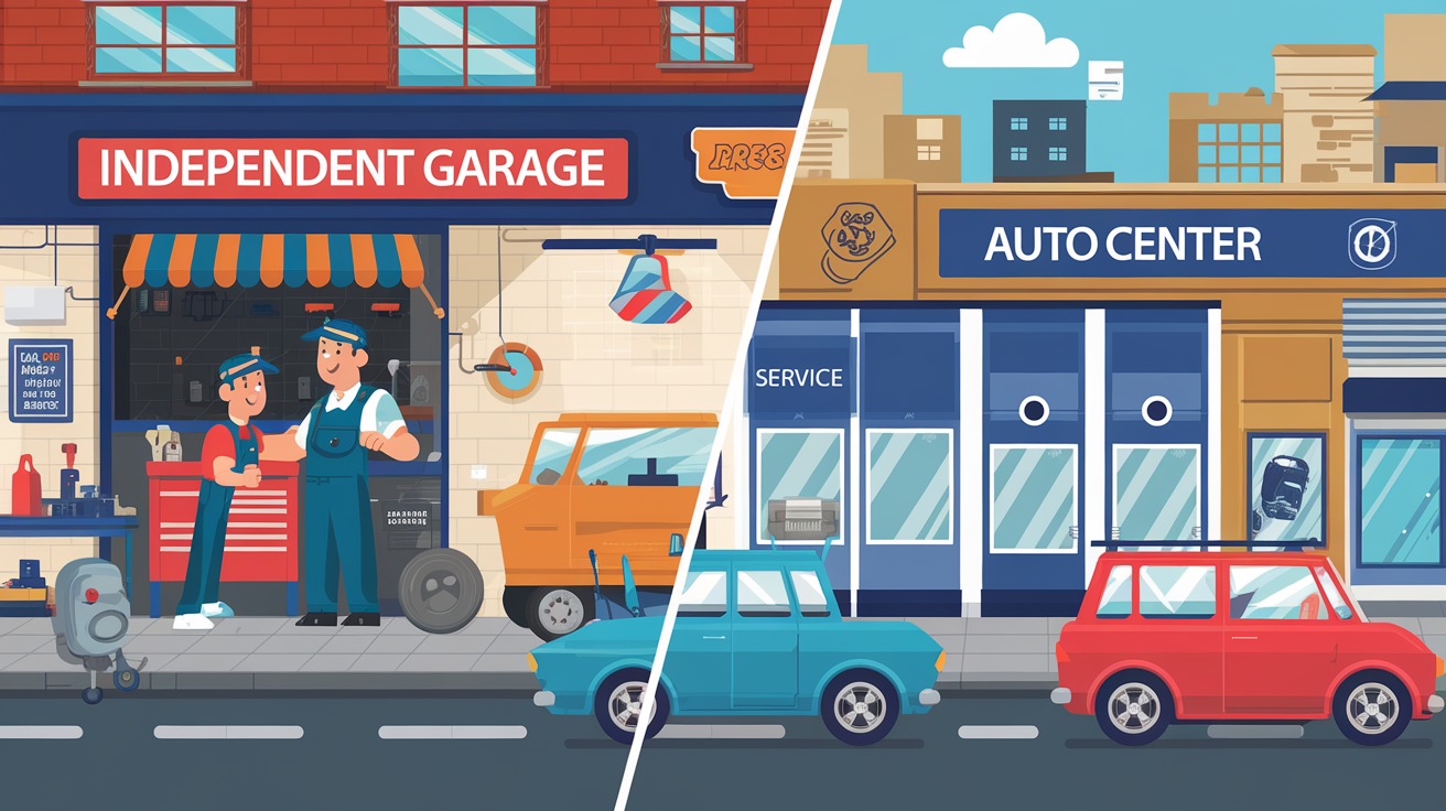 Comparaison entre un garagiste indépendant et un centre auto