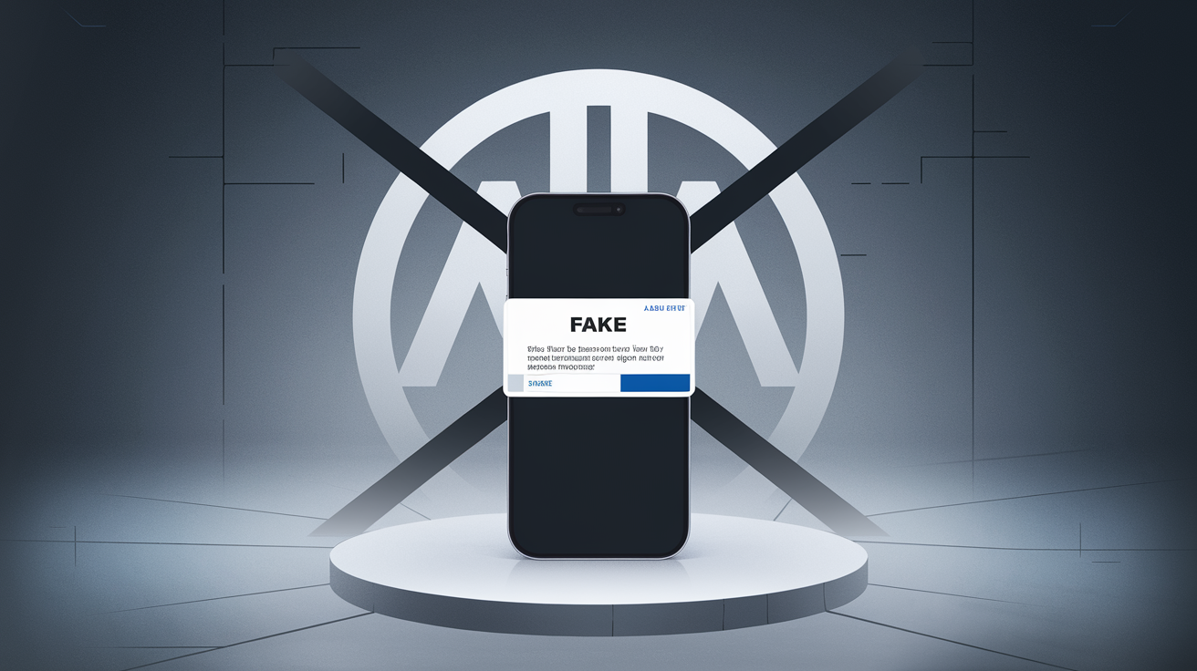 Notification d'amende factice par smartphone, logo ANTAI barré