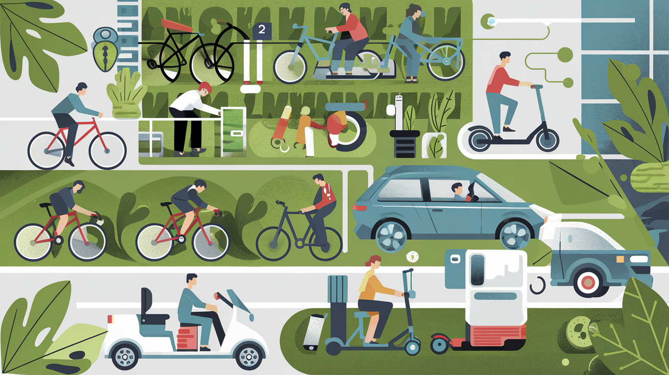 Illustration d'un plan de mobilité en action dans une entreprise.
