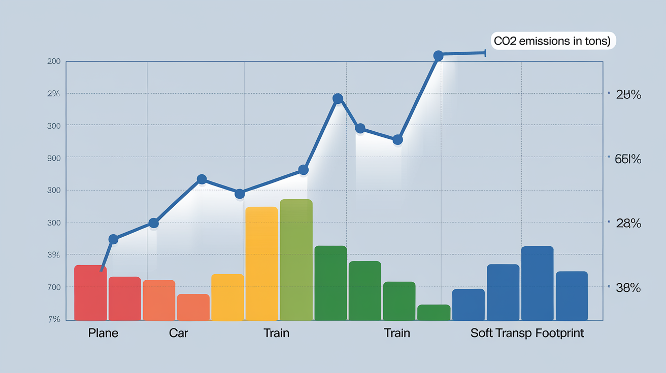 Graphique illustrant l'impact des déplacements professionnels sur les émissions de CO2.